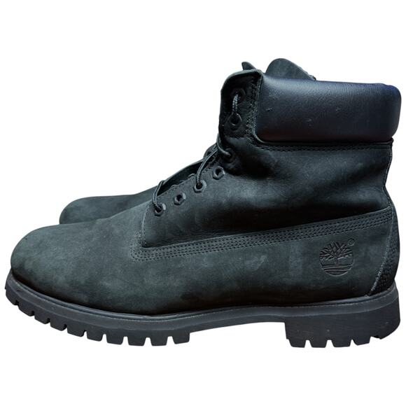 TIMBERLAND 6" Premium Men's 13 M Black Nubuck Boots Waterproof Leather - Picture 1 of 14
